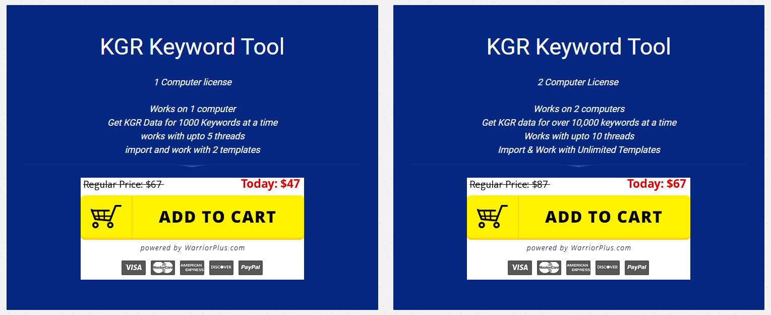 KGR-Keyword-Tool-Price