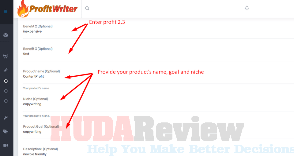 ProfitWriter-demo-6-fill-your-niche