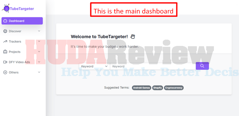 TubeTargeter-demo-2-dashboard