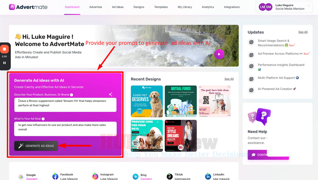 advertmate-how-to-use-2-screen