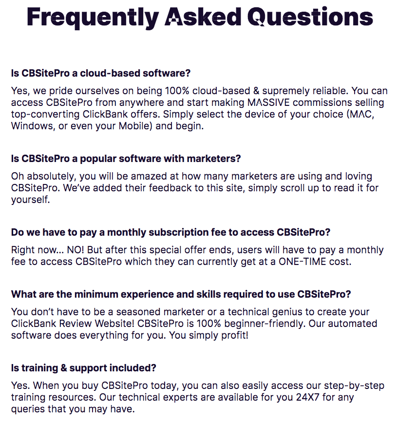 CBSitePro-FAQ