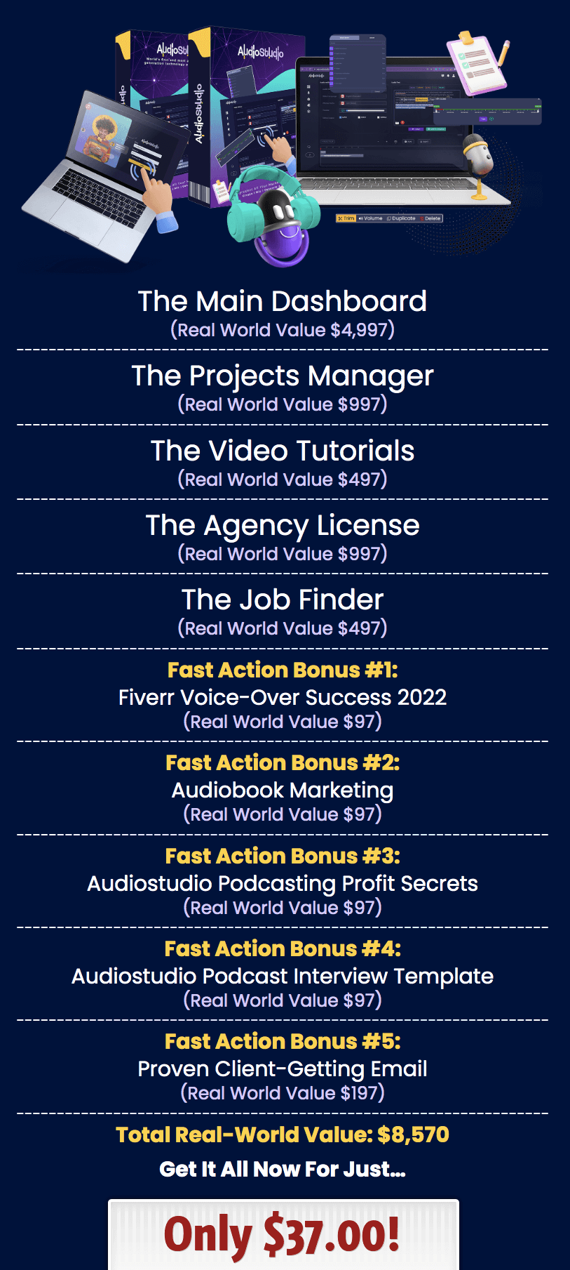 Audiostudio-Pricing