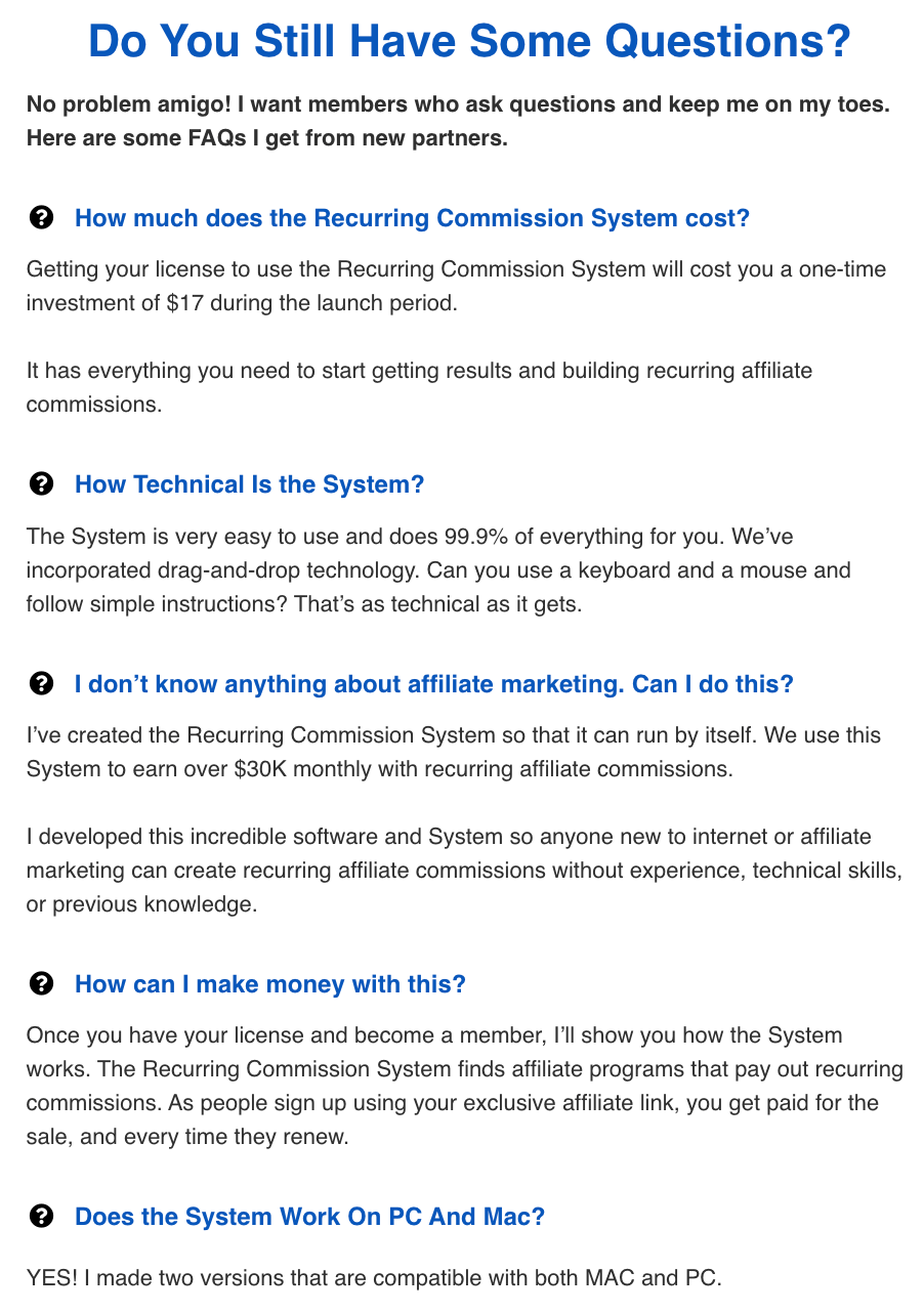 Recurring-Commission-System-FAQ