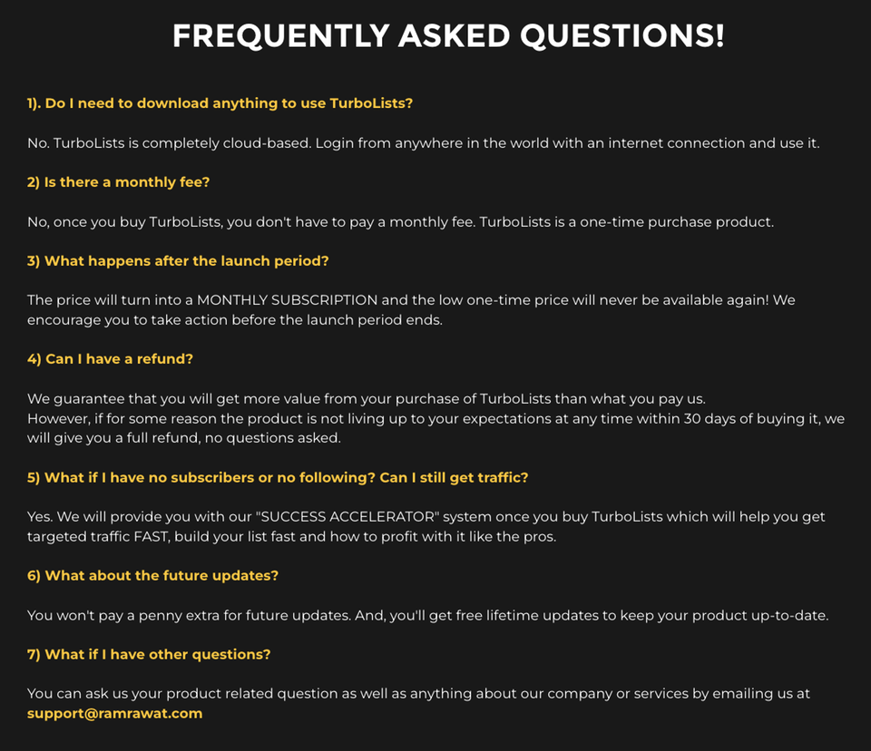 TurboList-FAQ