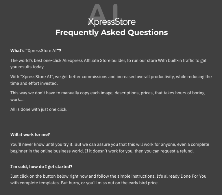 XpressStore-AI-FAQ