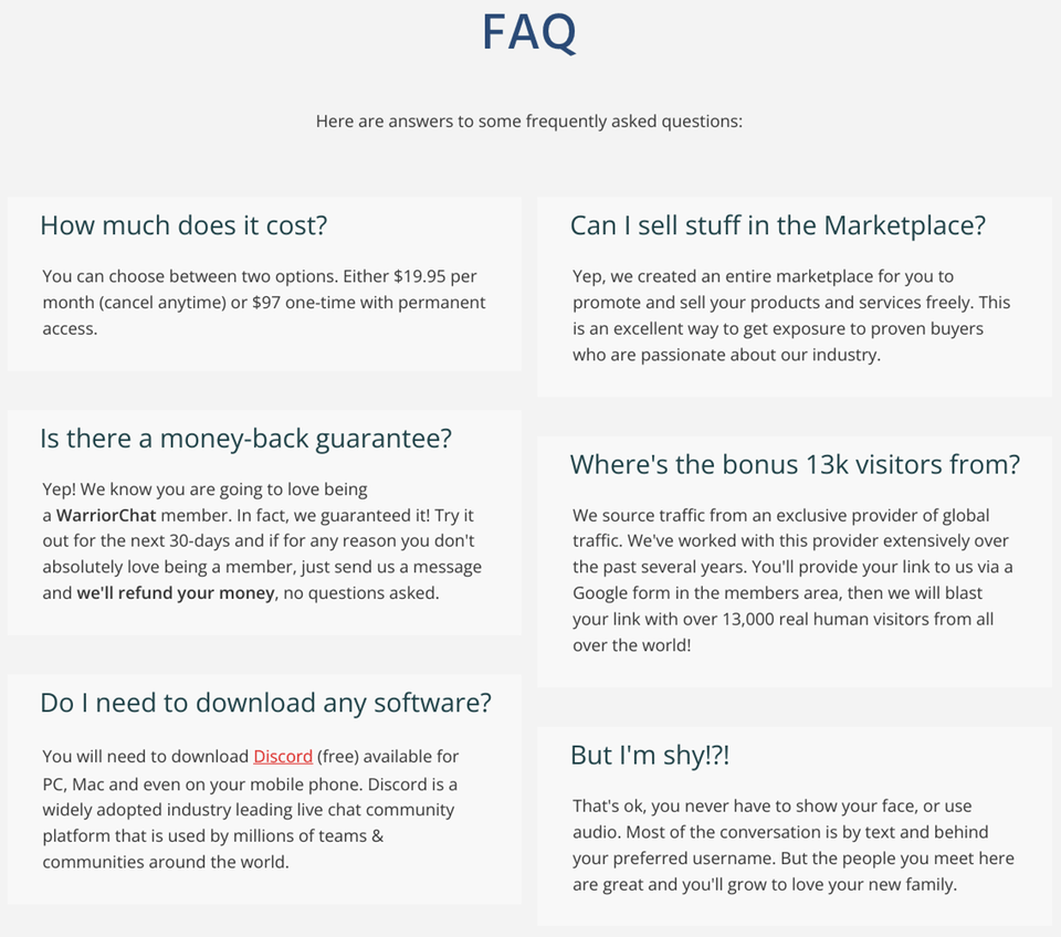 WarriorChat-FAQ