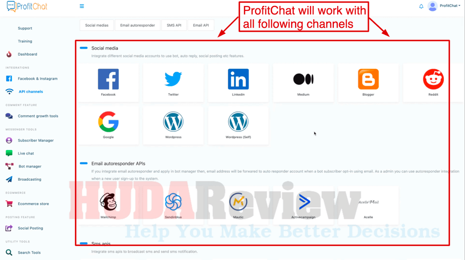 ProfitChat-Demo-3-Social-Channels