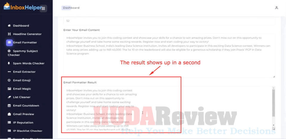 InboxHelper-Demo-7-Formatter-Result