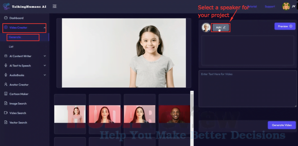 TalkingHumans-AI-Demo-2-Select-Speaker