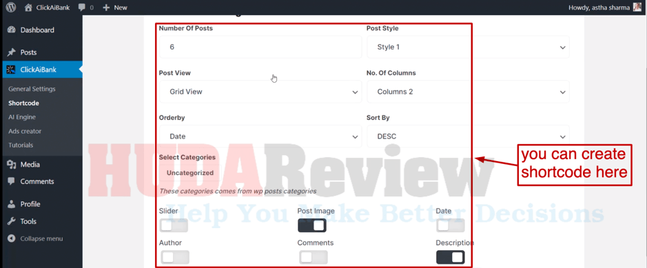 ClickAIBank-Demo-3-Create-ShortCode