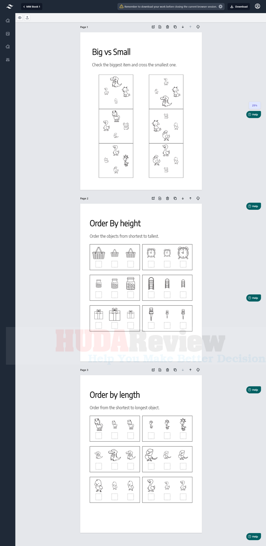 Measurement Worksheets Generator review | Software Demo