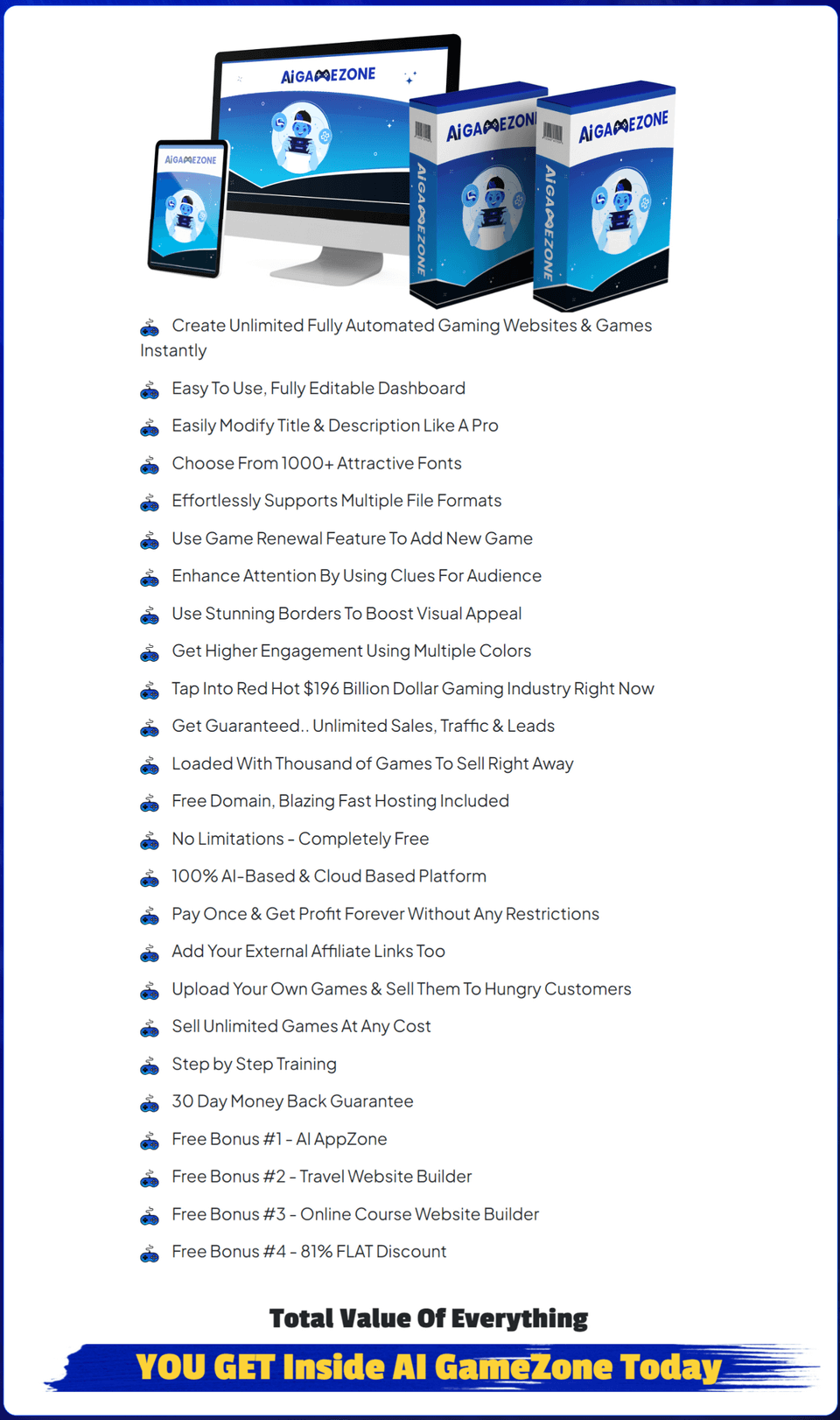 AI GameZone Review: DFY gaming affiliate website creator app