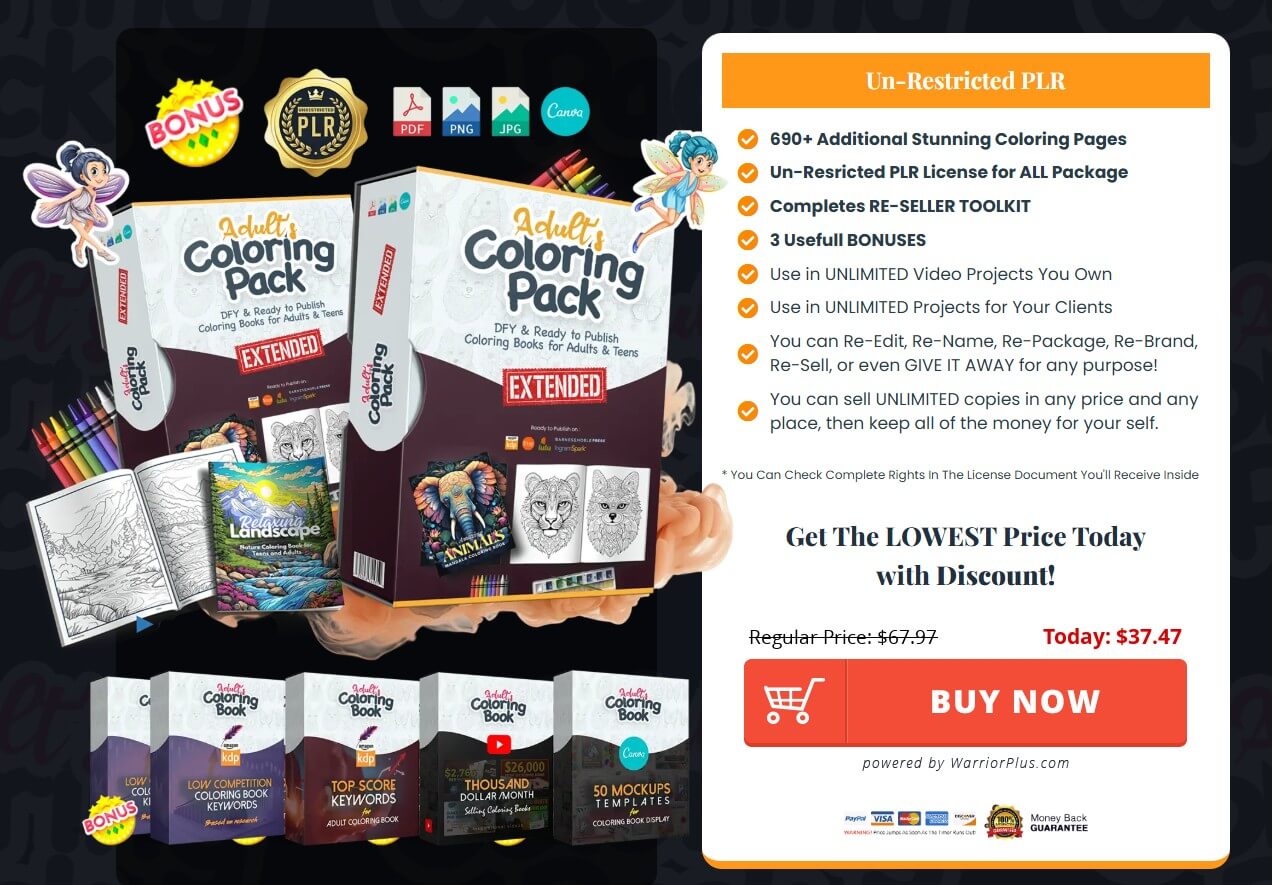 Adult's Coloring Pack review with Huge Bonuses for Printables