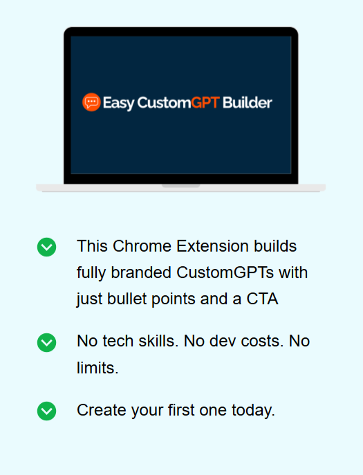 Easy CustomGPT Builder Review - Build GPTs without tech skills