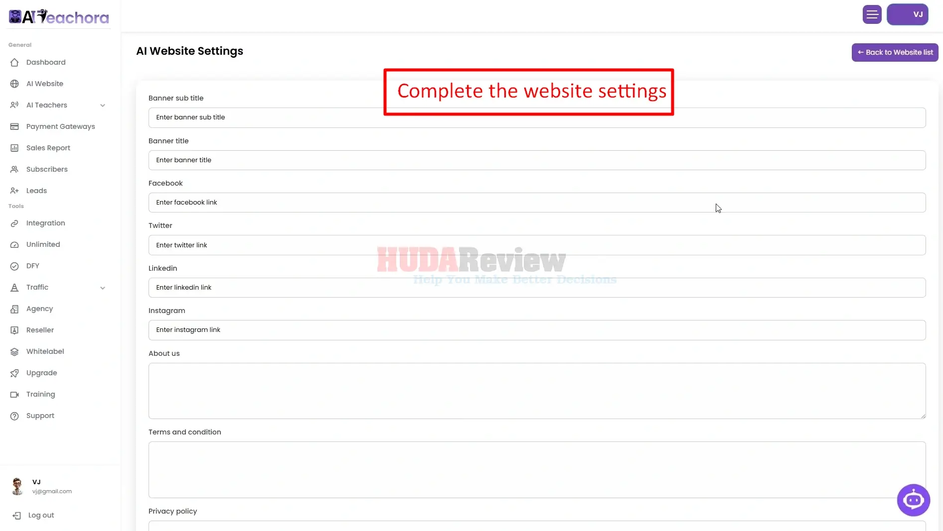 AI-Teachora-Demo-3-settings