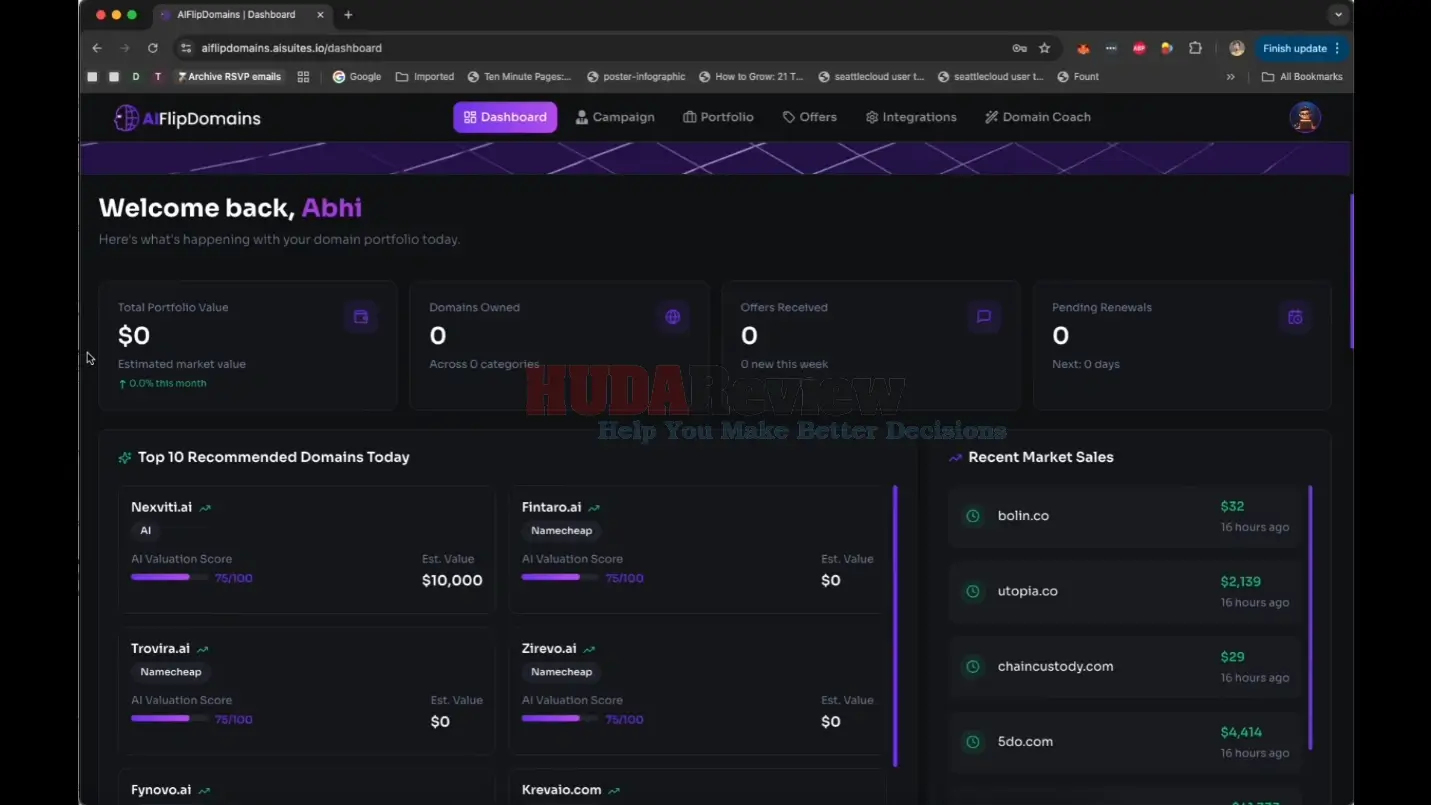 AIFlipDomains-Demo-1-Dashboard