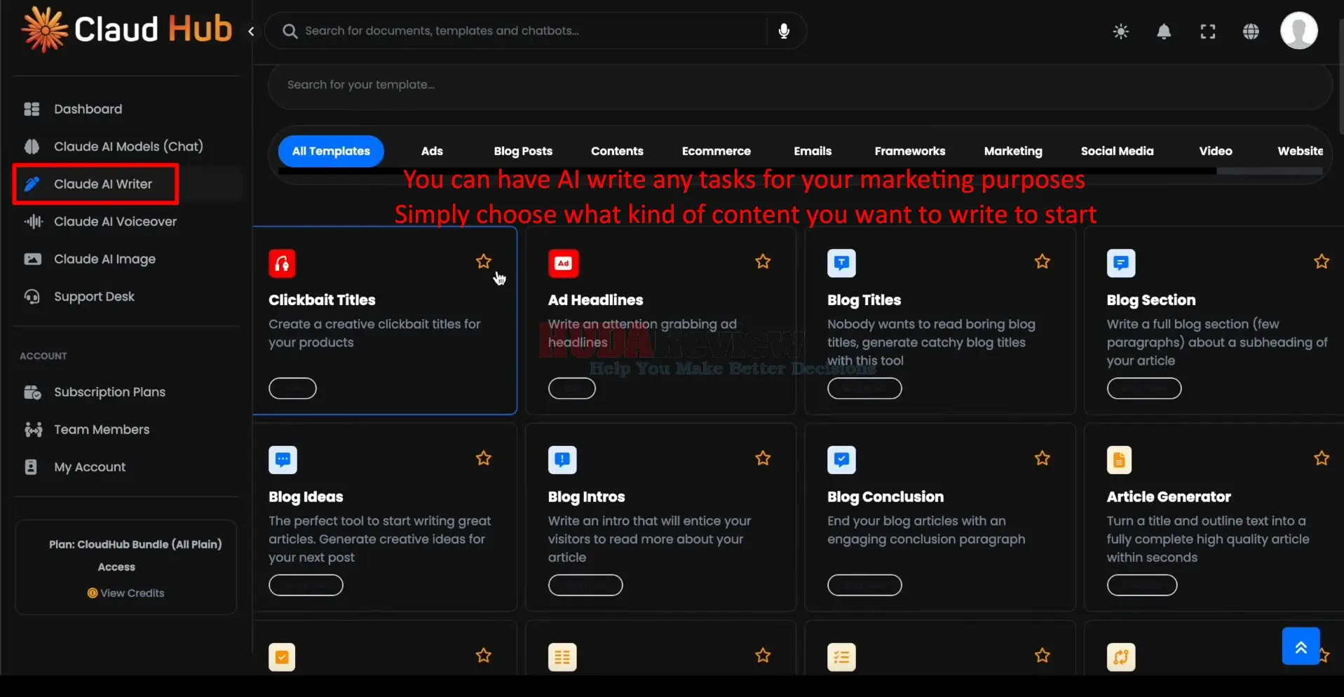 Claud-Hub-Demo-4-writing