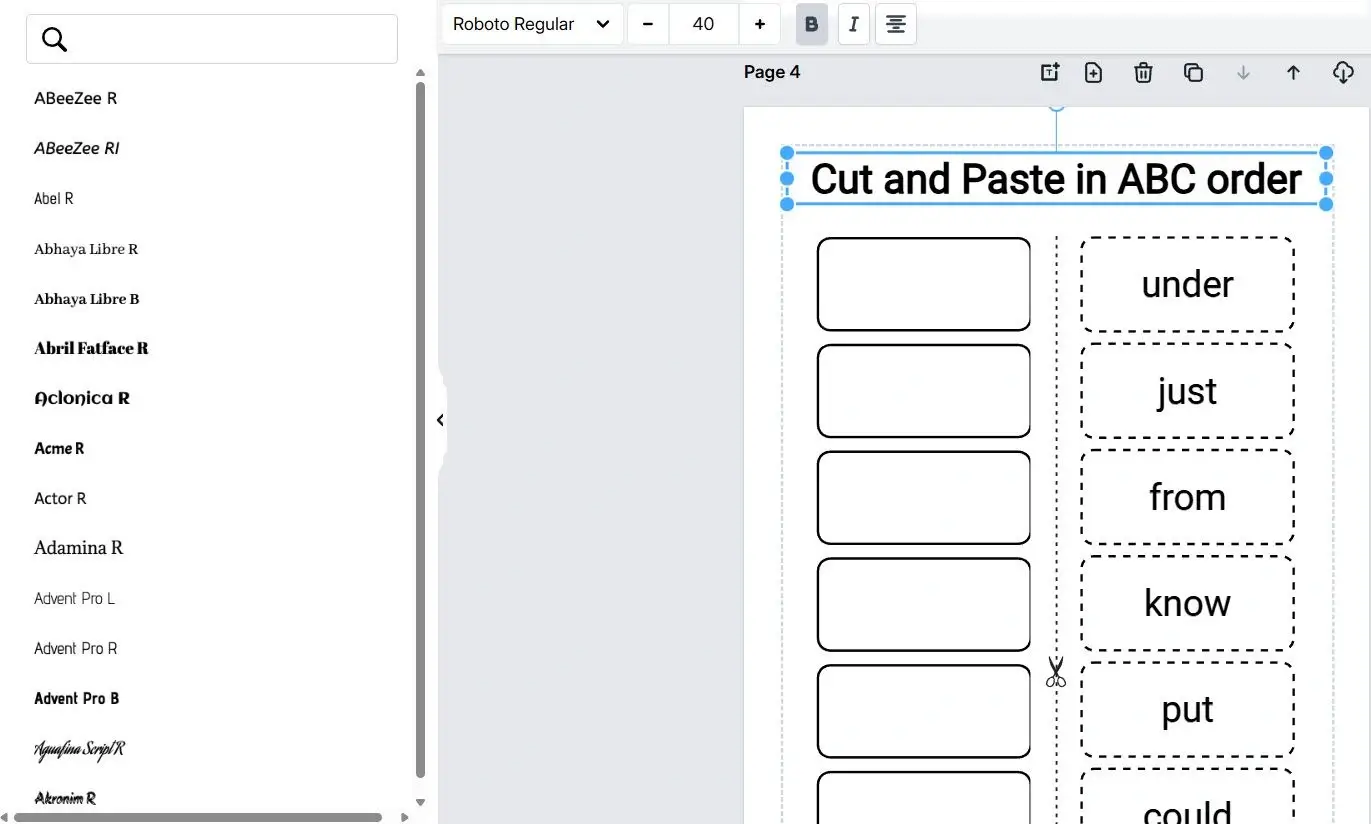 Cut-And-Paste-Worksheet-Generator-Feature-19-font