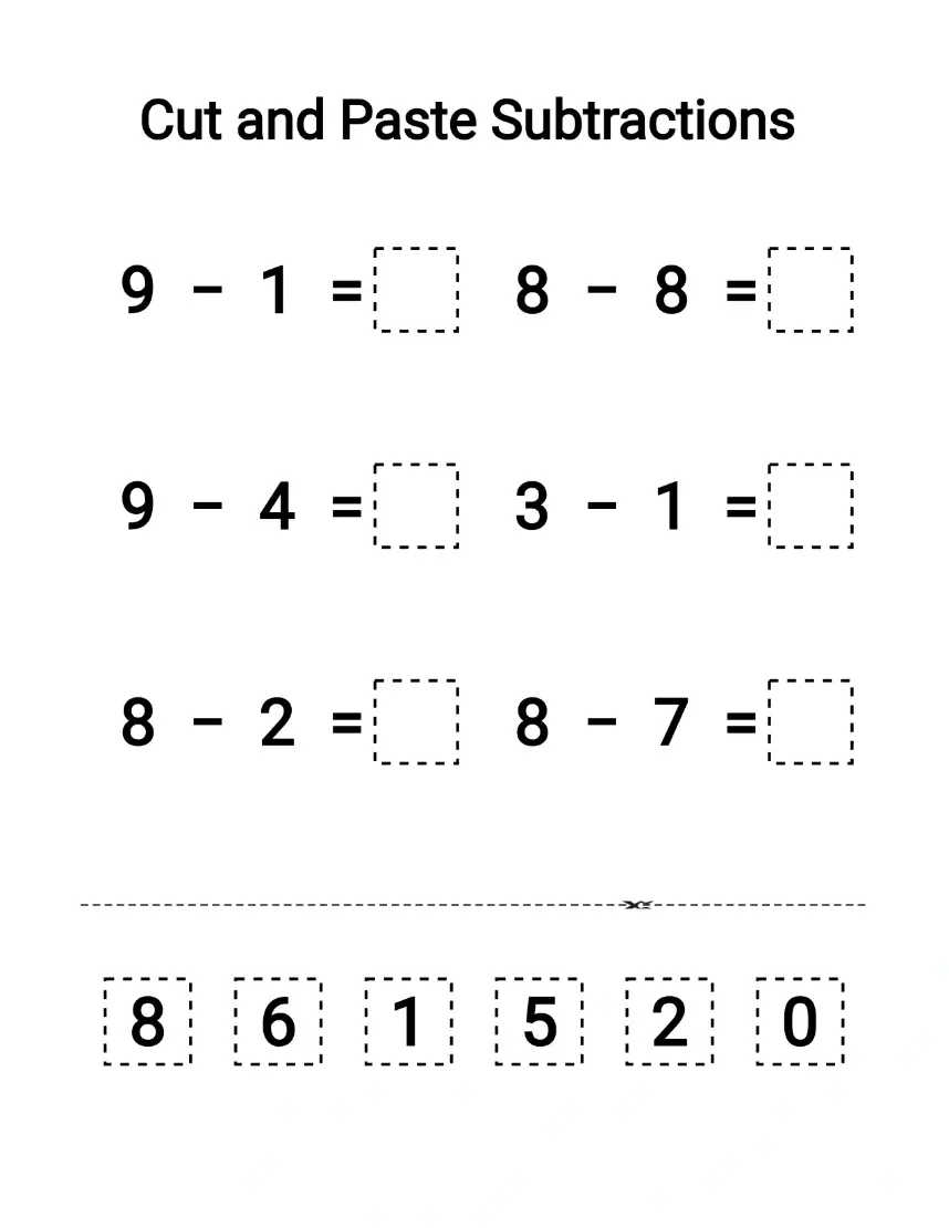 Cut-And-Paste-Worksheet-Generator-Feature-8-subtraction