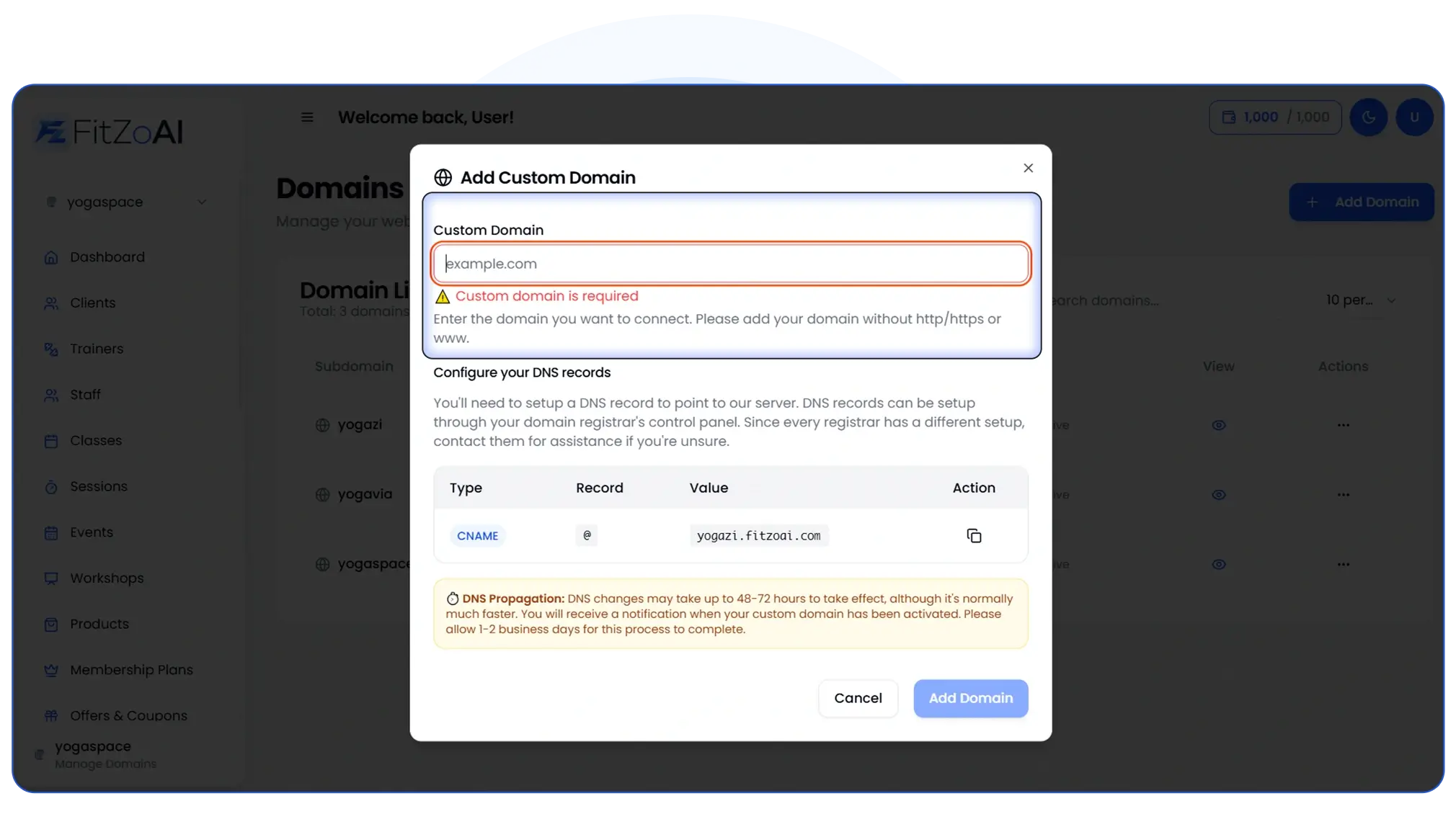 FitZoAI-Feature-5-Subdomain