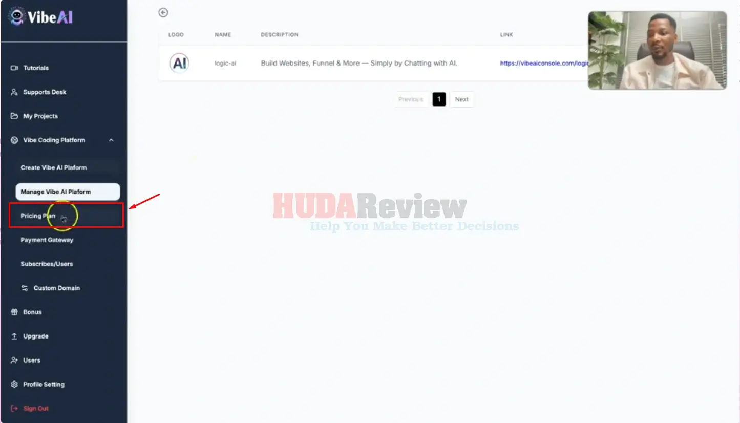 Vibe-AI-Demo-4-pricing-plan