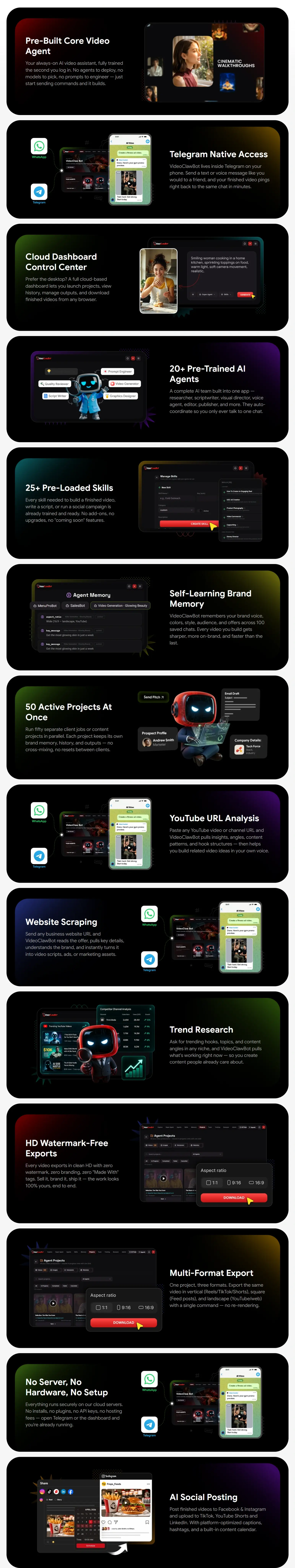VideoClawBot-Features