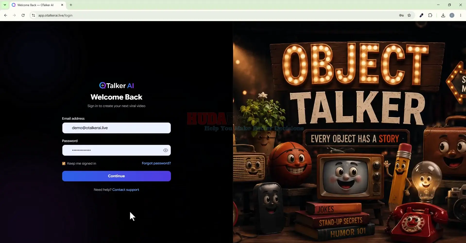 OTalker-AI-Demo-1-login