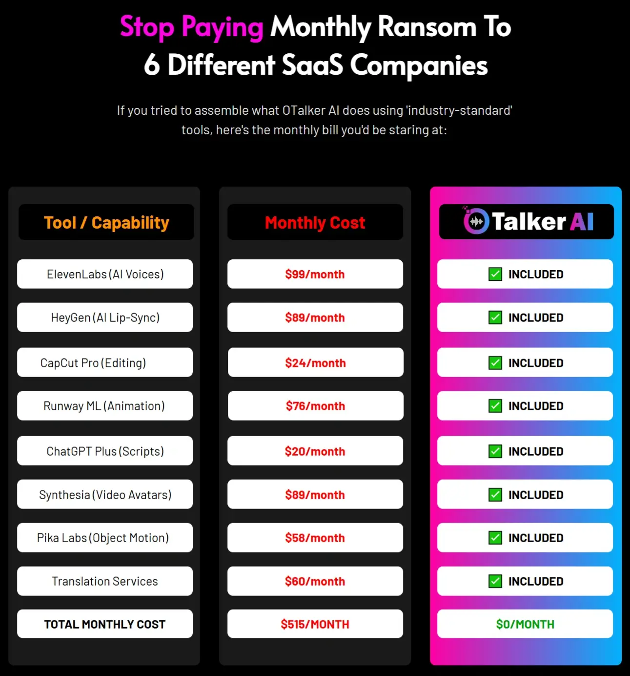 OTalker-Comparison