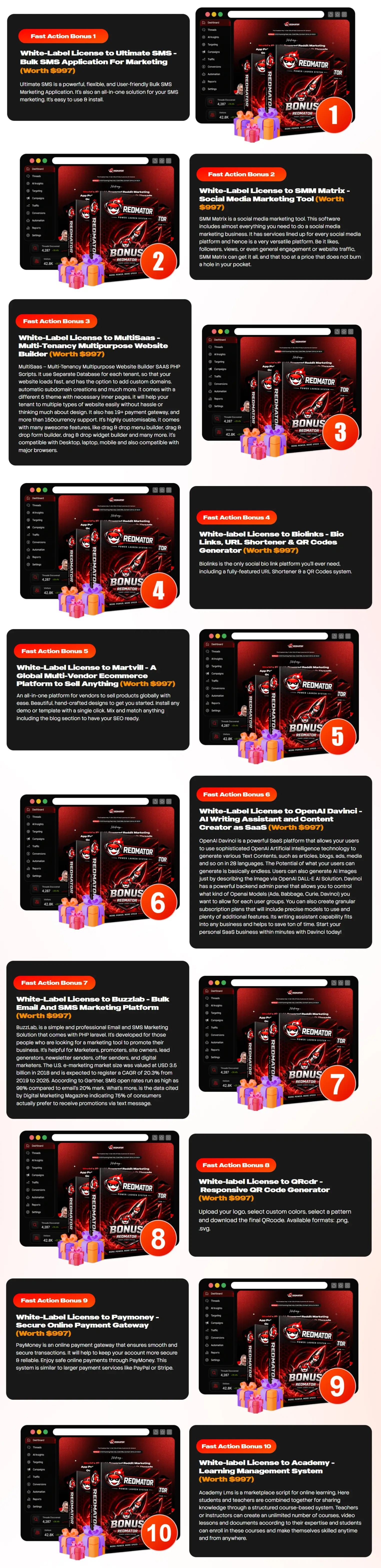 Redmator-Bonuses