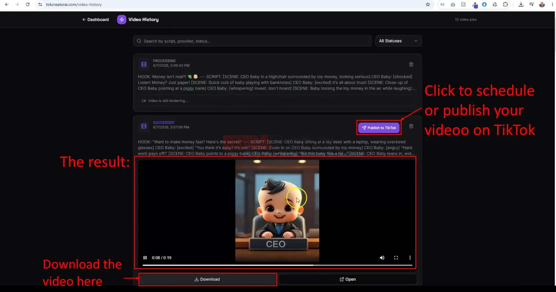 TokCreator-Demo-10-schedule
