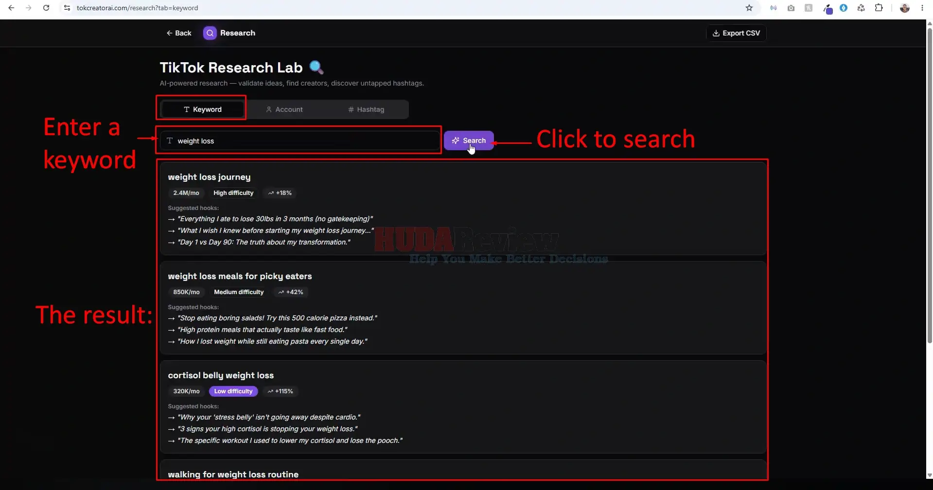 TokCreator-Demo-2-keyword