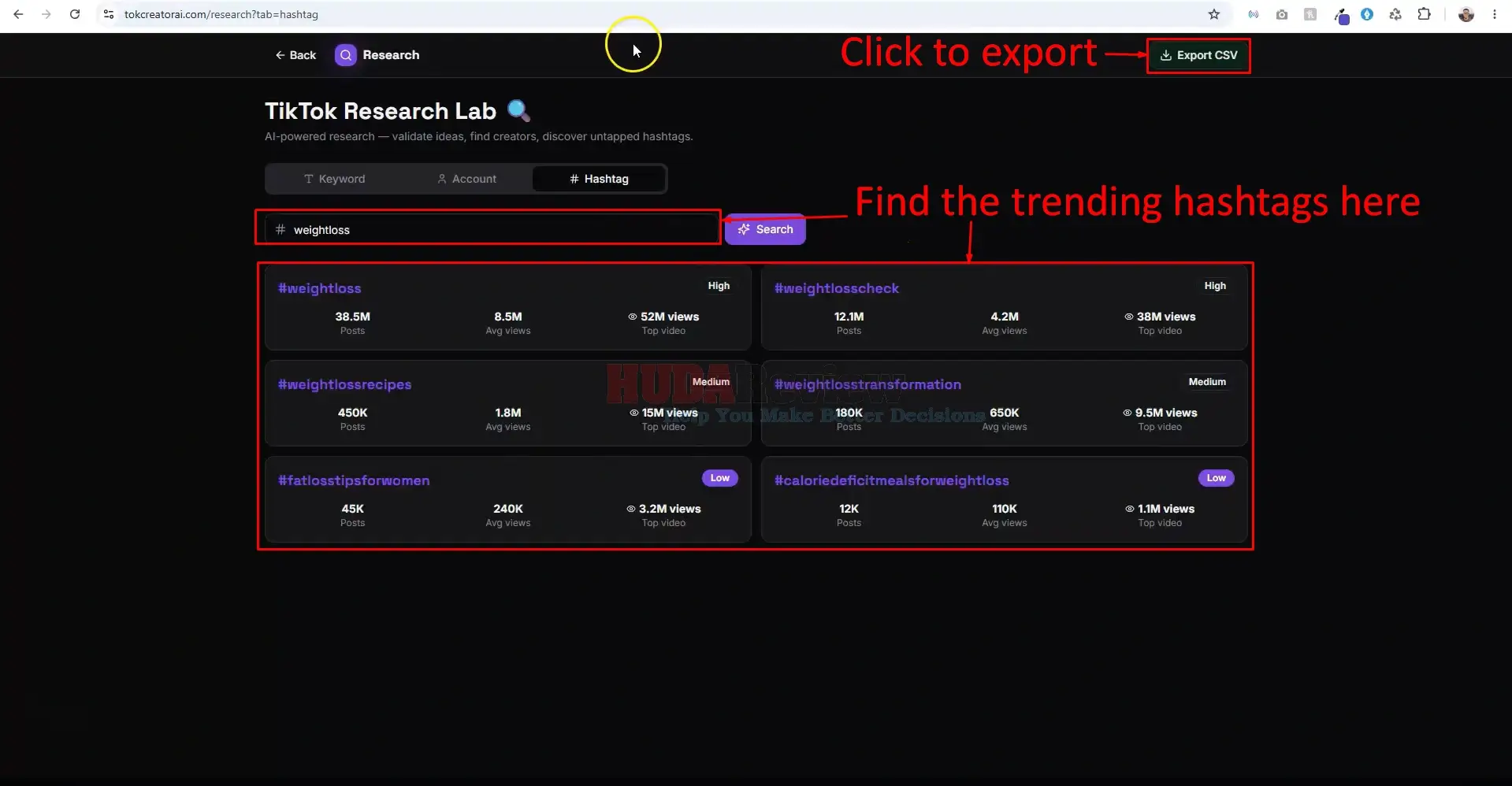 TokCreator-Demo-4-hashtags