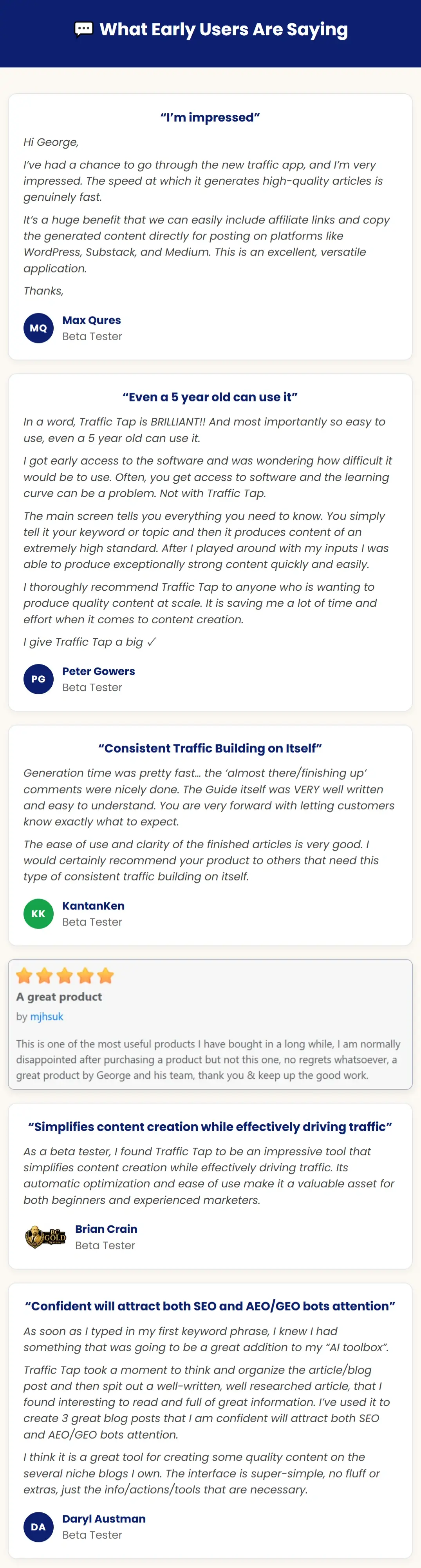 Traffic-Tap-Feedback