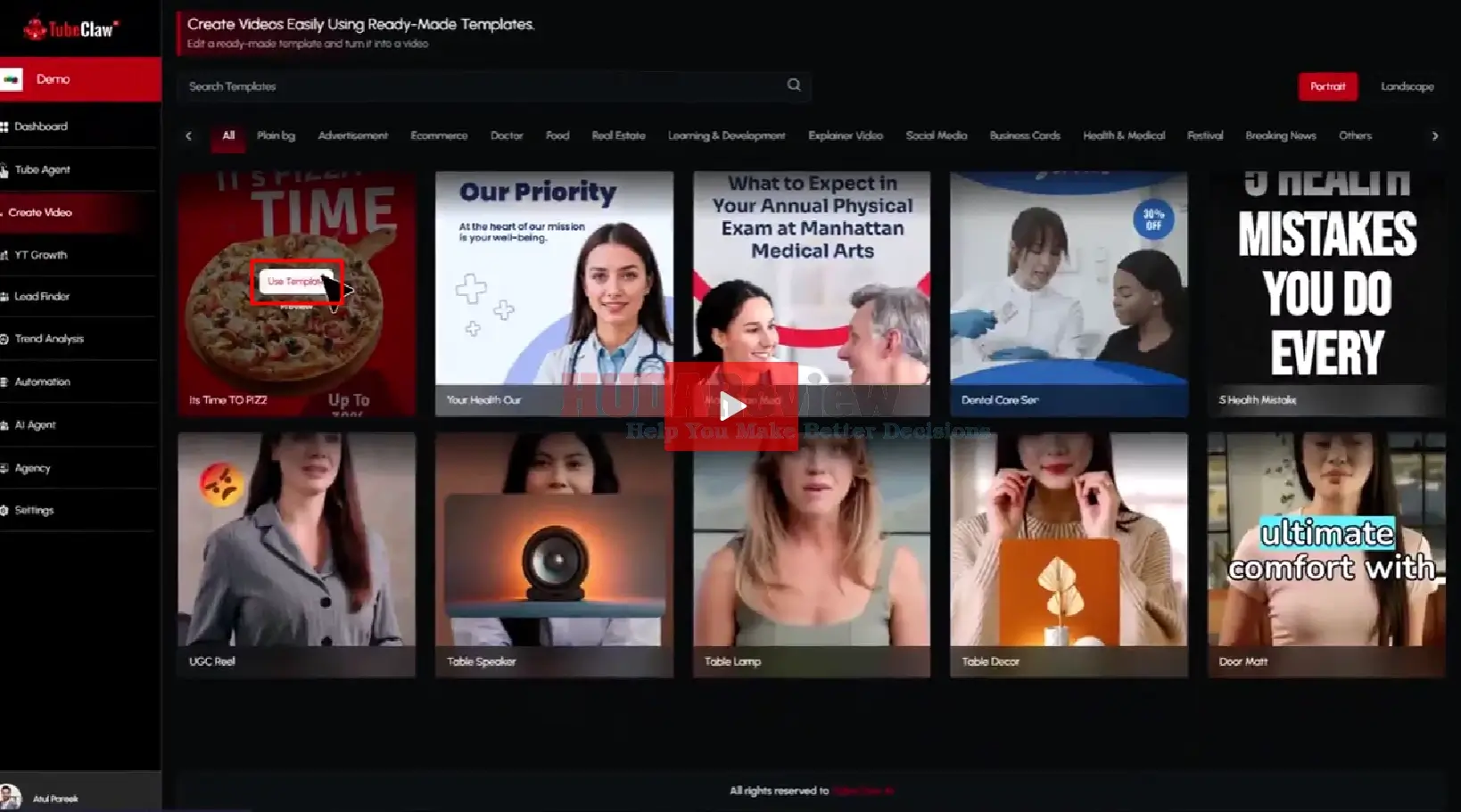 Tube-Claw-AI-Demo-16-Template
