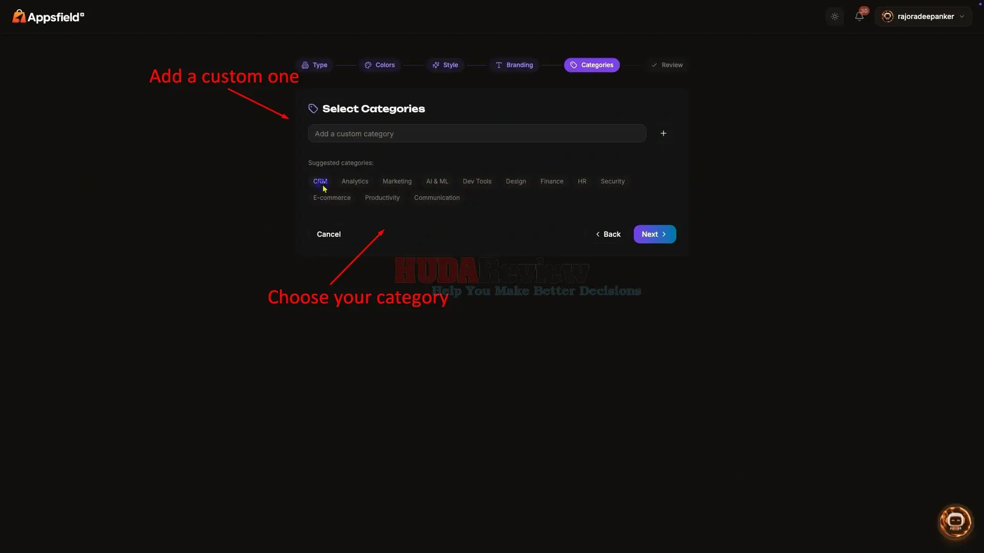 AppsfieldAI-Demo-7-categories