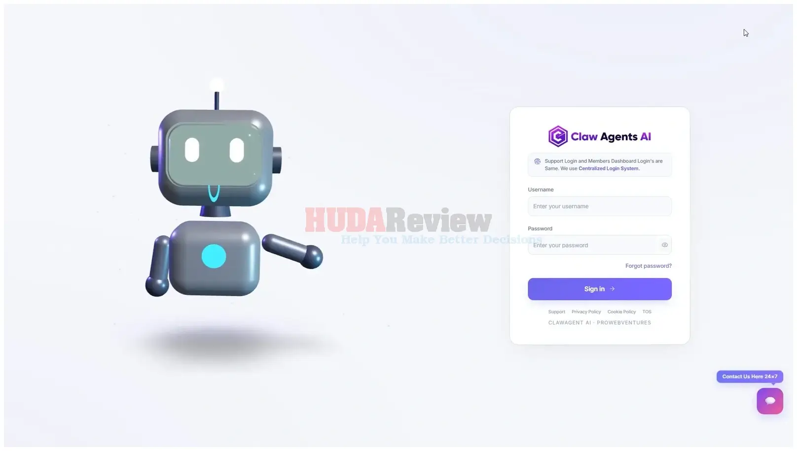 Claw-Agents-AI-Demo-1-login