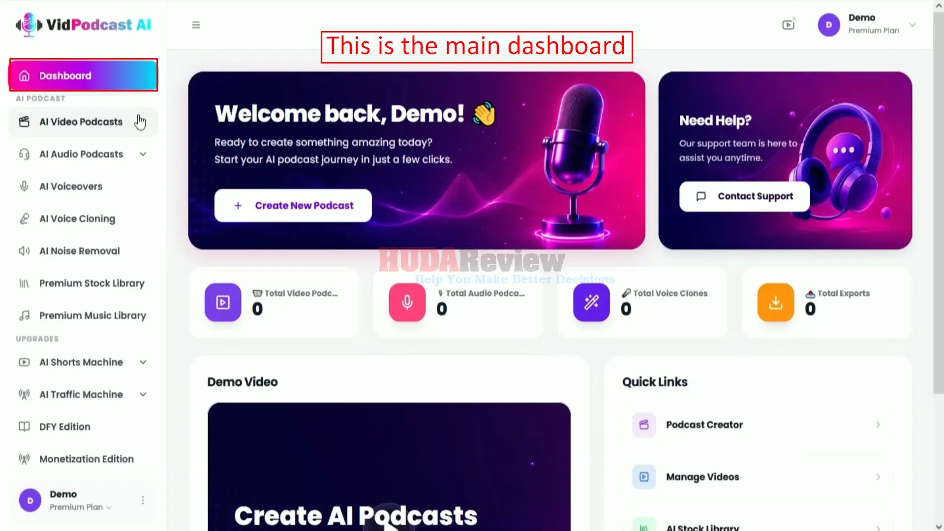 VidPodcast-AI-Demo-1-dashboard