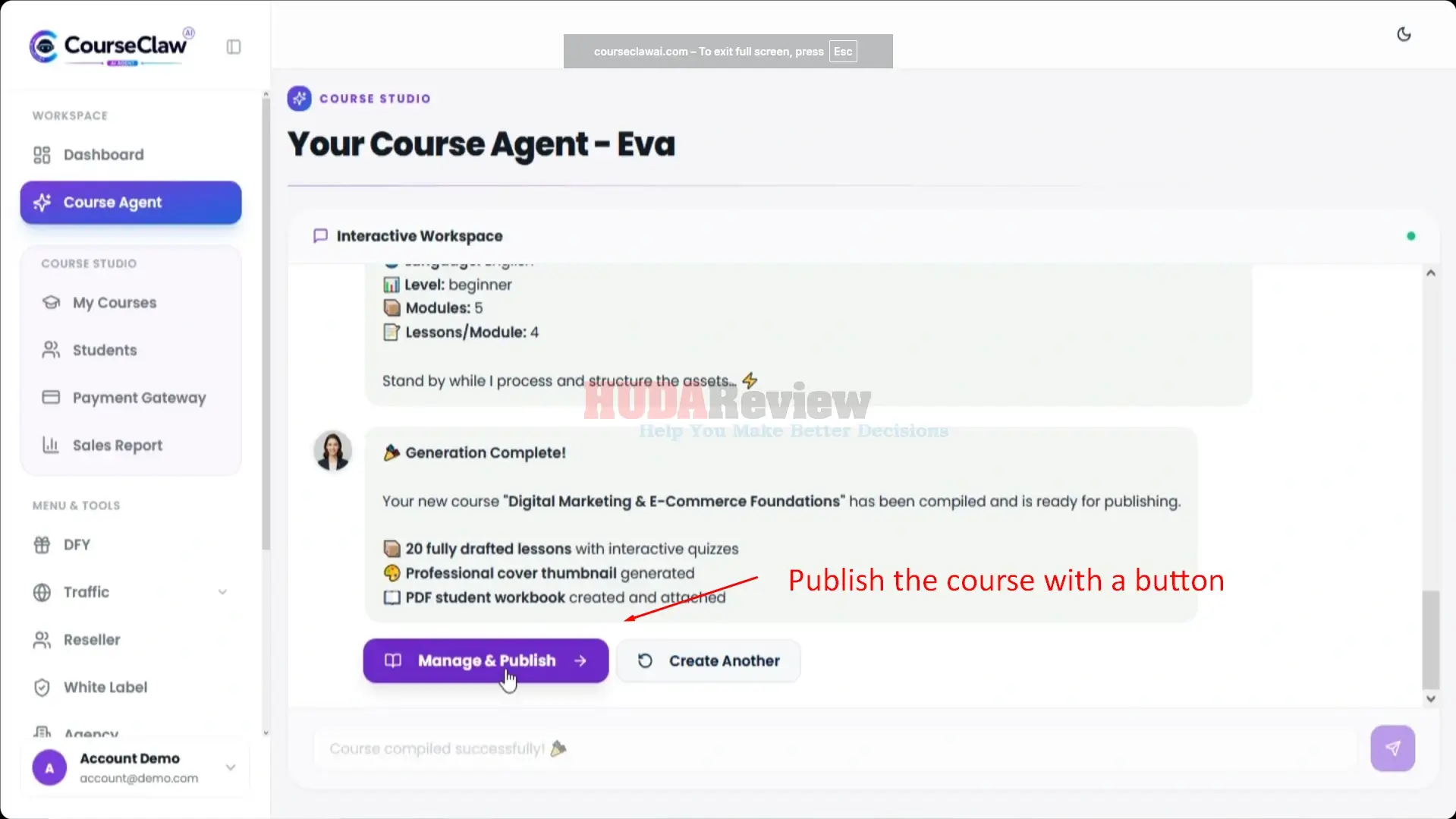 CourseClaw-AI-Demo-4-review