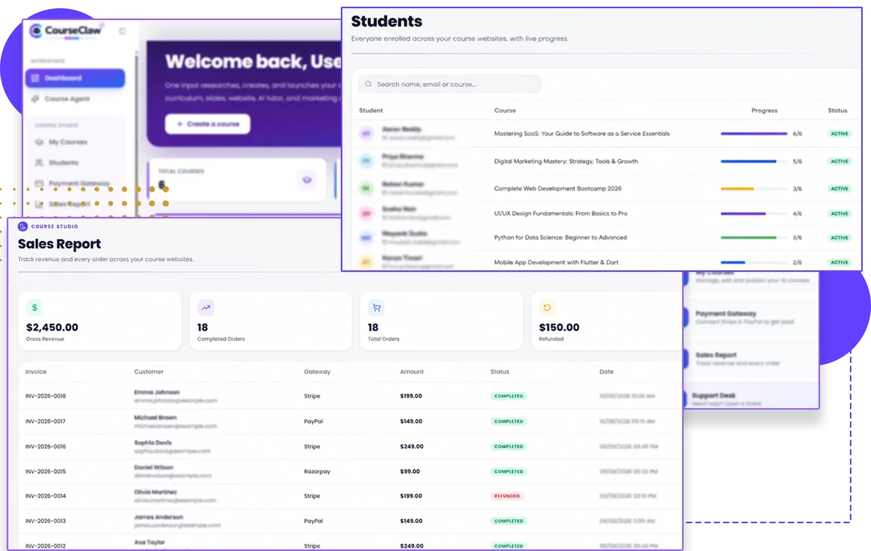 CourseClaw-AI-Feature-5-Dashboard