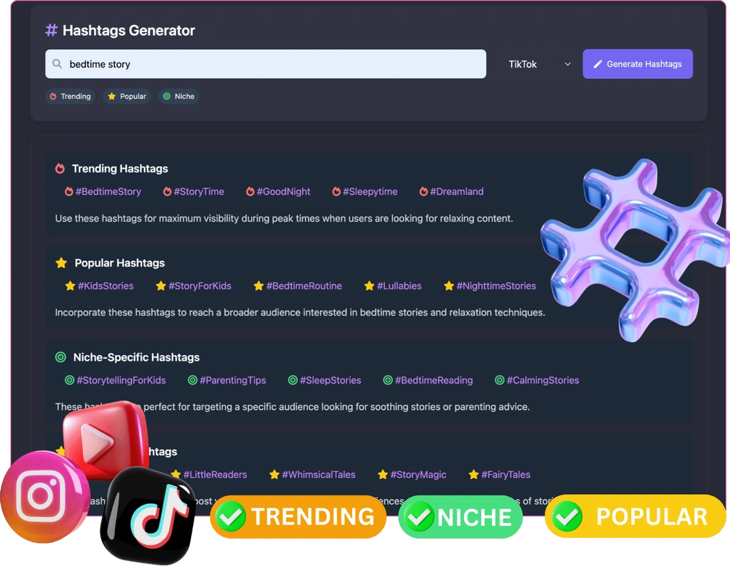 MagicFlixAI-2-Feature-19-Hashtags