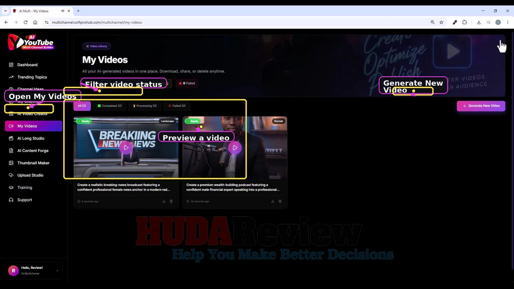 AI-YouTube-Multi-Channel-Builder-demo-10-Review