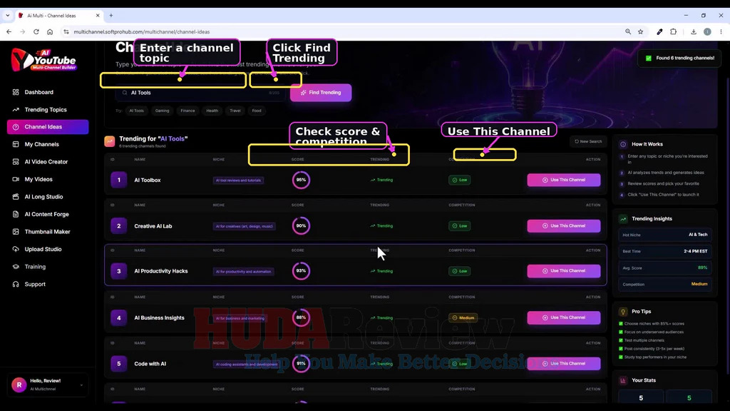 AI-YouTube-Multi-Channel-Builder-demo-4-Generate