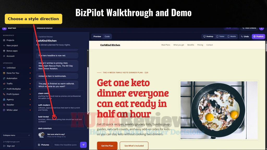 BizPilot-demo-7-Change