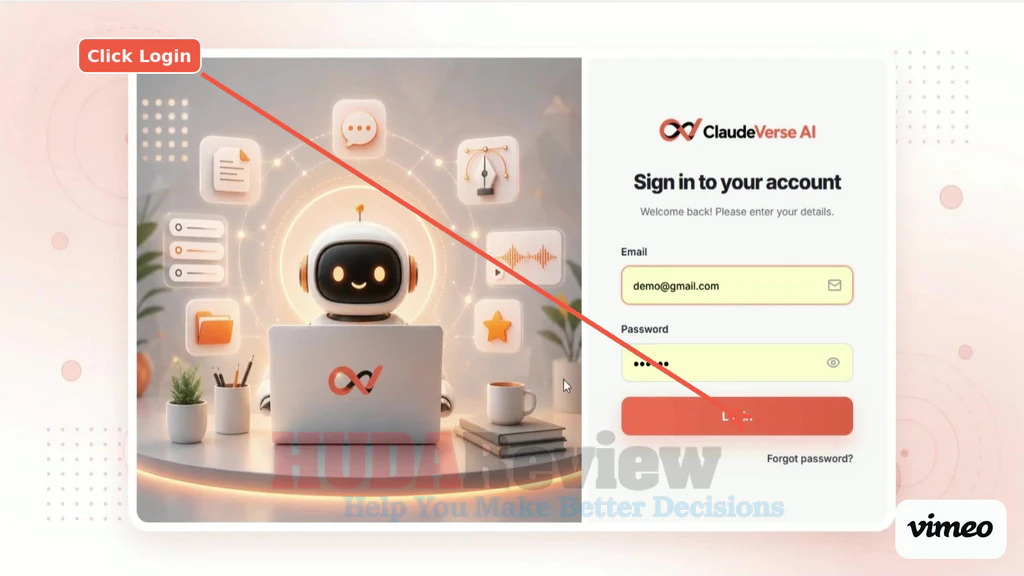 ClaudeVerse-AI-demo-1-login