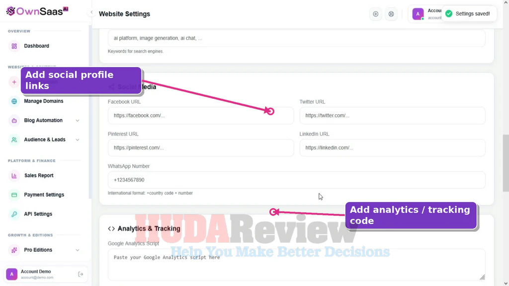 OwnSaaS-AI-demo-22-Tracking