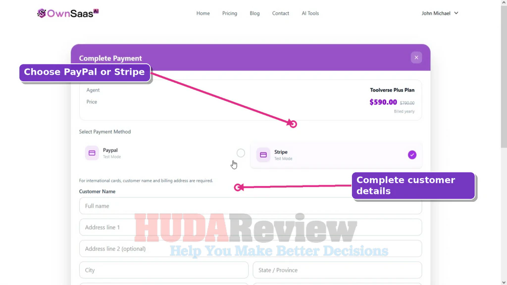 OwnSaaS-AI-demo-7-Checkout