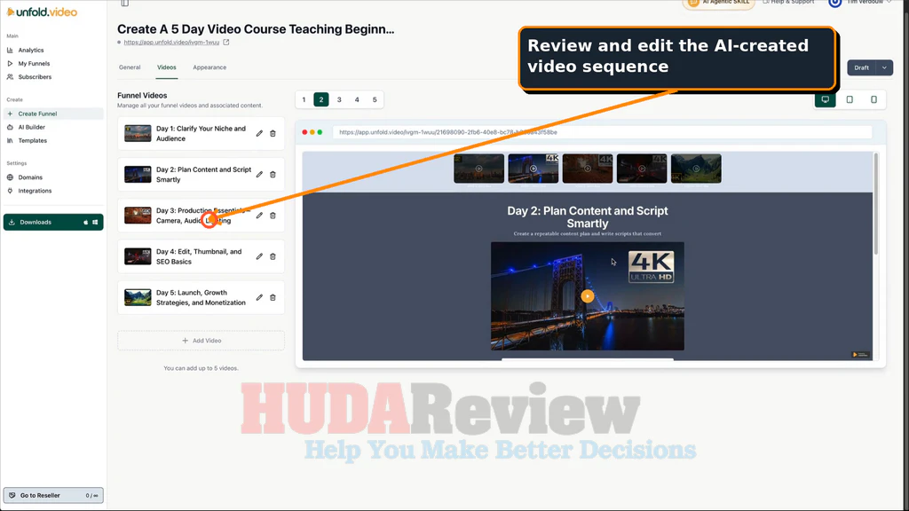 Unfold-Video-demo-14-review