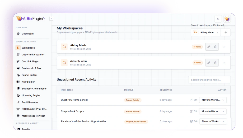AIBizEngine-feature-3-Workspaces
