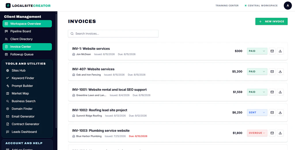 LocalSiteCreator-feature-4-Invoice