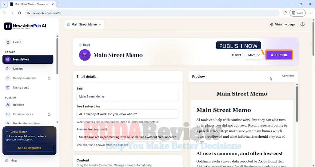 NewsletterPub-AI-demo-10-Publish